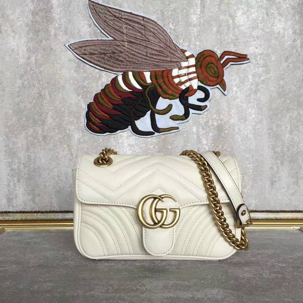 Gucci Now GG Marmont Mini Shoulder Bag 446744 White Gucci Now GG Marmont Mini Shoulder Bag 446744 White