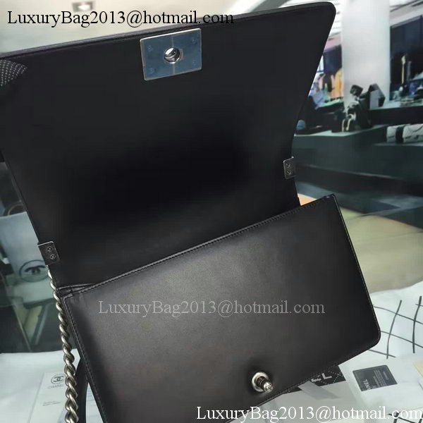 Boy Chanel Flap Bag Black Original Sheepskin Leather A67088 Silver Boy Chanel Flap Bag Black Original Sheepskin Leather A67088 Silver