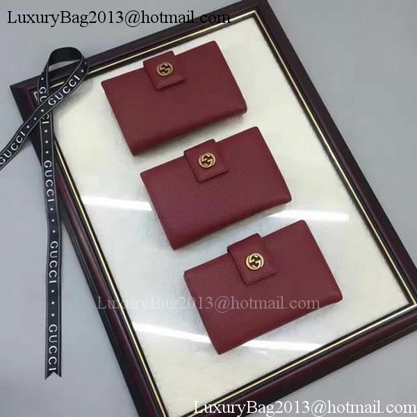 Gucci Calfskin Leagther Wallet 337023 Red Gucci Calfskin Leagther Wallet 337023 Red