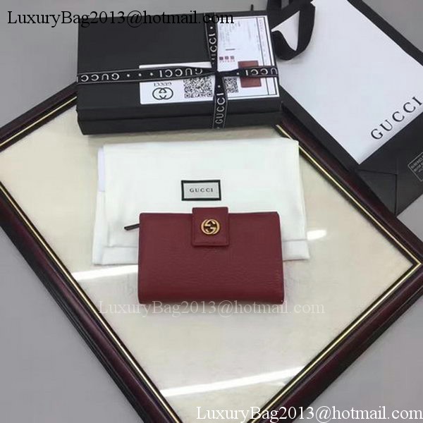 Gucci Calfskin Leagther Wallet 337023 Red Gucci Calfskin Leagther Wallet 337023 Red