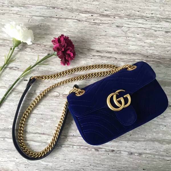 Gucci GG Marmont Suede Leather Mini Shoulder Bag 446744 Dark Blue Gucci GG Marmont Suede Leather Mini Shoulder Bag 446744 Dark Blue