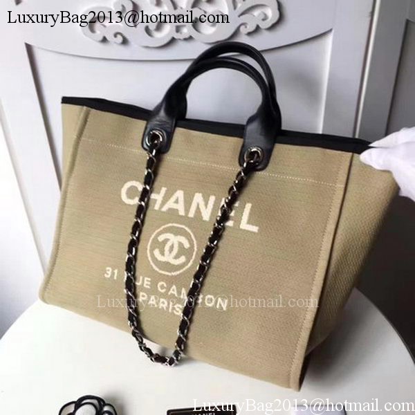 Chanel Large Canvas Tote Shopping Bag CHA1679 Apricot Chanel Large Canvas Tote Shopping Bag CHA1679 Apricot