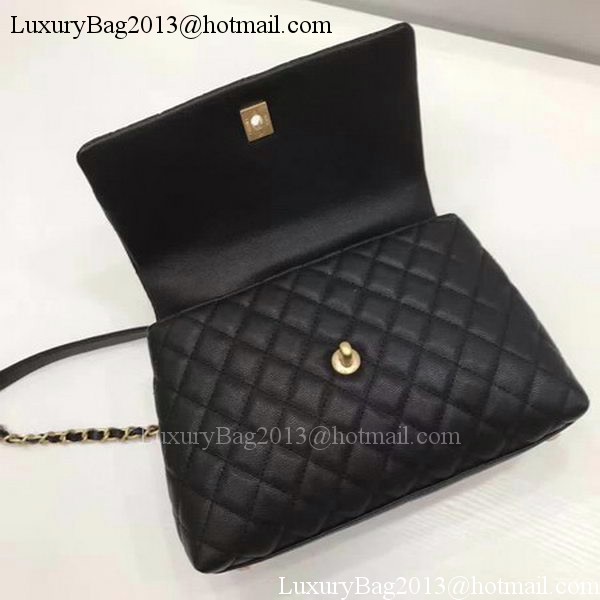 Chanel Classic Top Handle Bag Black Sheepskin Leather A92991 Silver Chanel Classic Top Handle Bag Black Sheepskin Leather A92991 Silver