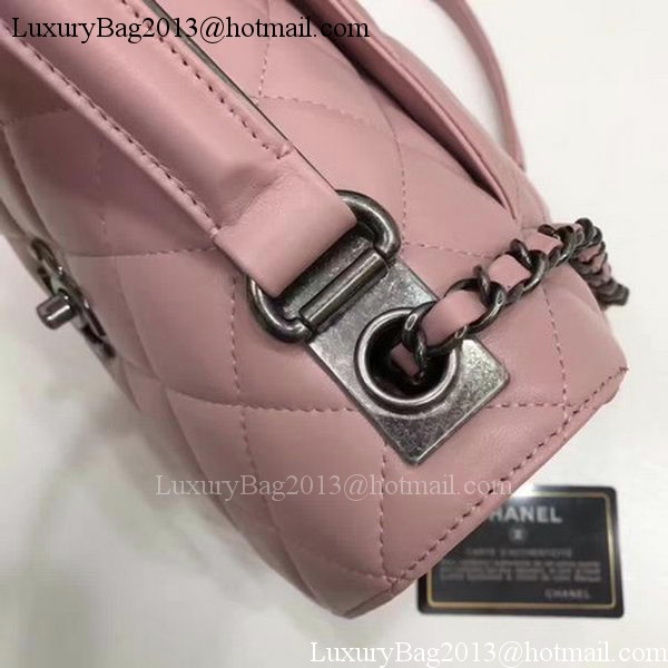 Chanel Classic Top Handle Bag Pink Sheepskin Leather A92991 Silver Chanel Classic Top Handle Bag Pink Sheepskin Leather A92991 Silver