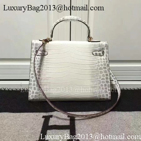 Hermes Kelly 28cm Shoulder Bag Croco Leather K28 OffWhite Hermes Kelly 28cm Shoulder Bag Croco Leather K28 OffWhite