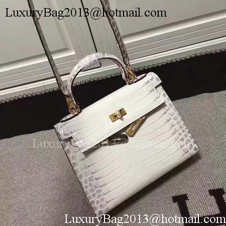 Hermes Kelly 28cm Shoulder Bag Croco Leather K28 OffWhite Hermes Kelly 28cm Shoulder Bag Croco Leather K28 OffWhite