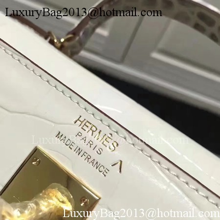 Hermes Kelly 28cm Shoulder Bag Croco Leather K28 OffWhite Hermes Kelly 28cm Shoulder Bag Croco Leather K28 OffWhite
