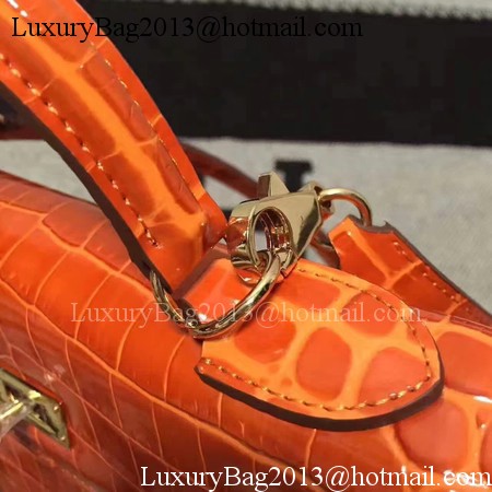 Hermes Kelly 28cm Shoulder Bag Croco Leather K28 Orange Hermes Kelly 28cm Shoulder Bag Croco Leather K28 Orange