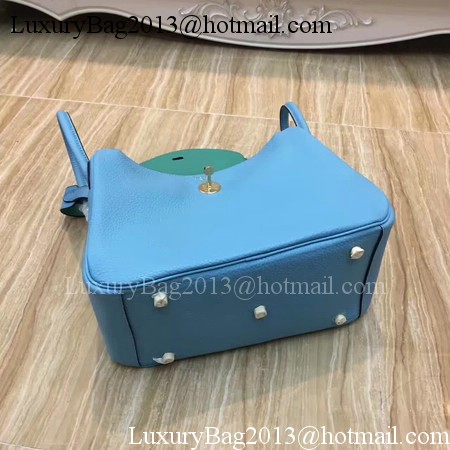 Hermes Lindy 30CM Original Leather Shoulder Bag LD30 Blue&Green Hermes Lindy 30CM Original Leather Shoulder Bag LD30 Blue&Green