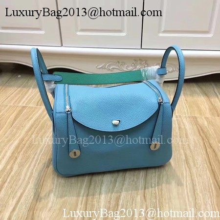 Hermes Lindy 30CM Original Leather Shoulder Bag LD30 Blue&Green Hermes Lindy 30CM Original Leather Shoulder Bag LD30 Blue&Green