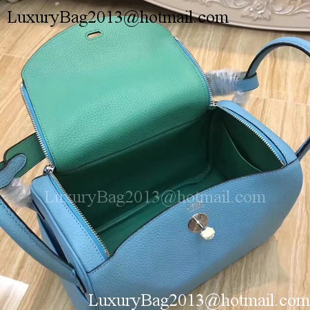 Hermes Lindy 30CM Original Leather Shoulder Bag LD30 Blue&Green Hermes Lindy 30CM Original Leather Shoulder Bag LD30 Blue&Green