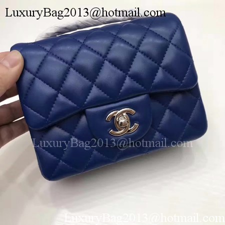 Chanel Classic MINI Flap Bag Original Sheepskin Leather A1115 Blue Chanel Classic MINI Flap Bag Original Sheepskin Leather A1115 Blue