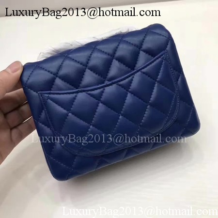 Chanel Classic MINI Flap Bag Original Sheepskin Leather A1115 Blue Chanel Classic MINI Flap Bag Original Sheepskin Leather A1115 Blue