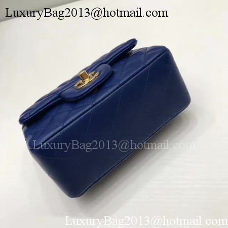 Chanel Classic MINI Flap Bag Original Sheepskin Leather A1115 Blue Chanel Classic MINI Flap Bag Original Sheepskin Leather A1115 Blue