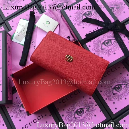 Gucci Leather Continental Wallet 456116 Red Gucci Leather Continental Wallet 456116 Red