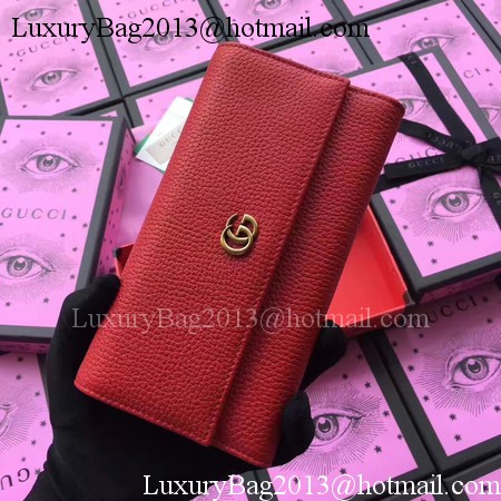 Gucci Leather Continental Wallet 456116 Red Gucci Leather Continental Wallet 456116 Red