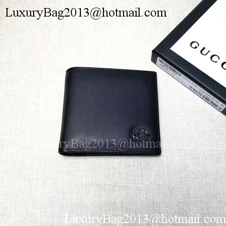 Gucci Calfskin Leather Bi-fold Wallet 256334 Black Gucci Calfskin Leather Bi-fold Wallet 256334 Black