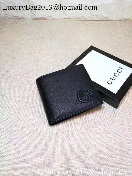 Gucci Calfskin Leather Bi-fold Wallet 322114 Black Gucci Calfskin Leather Bi-fold Wallet 322114 Black