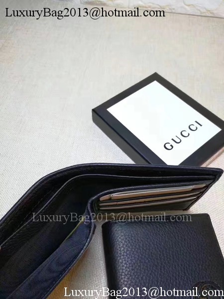 Gucci Calfskin Leather Bi-fold Wallet 322114 Black Gucci Calfskin Leather Bi-fold Wallet 322114 Black