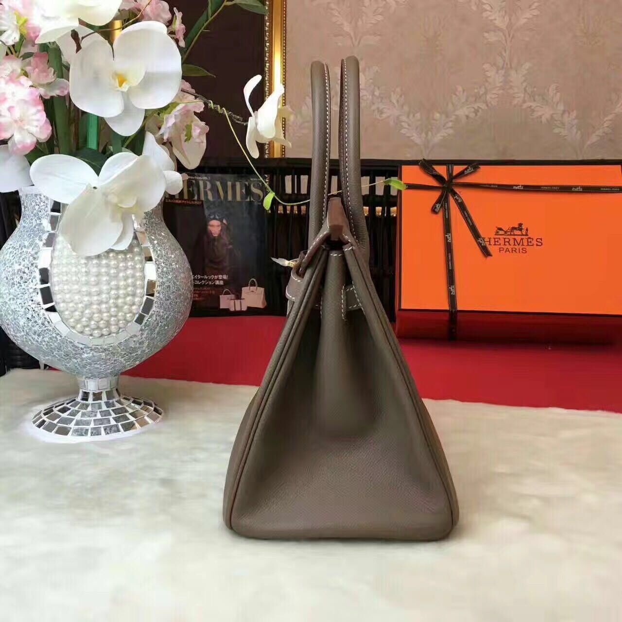 Hermes Birkin Bag Original Leather 17825 Grey Hermes Birkin Bag Original Leather 17825 Grey