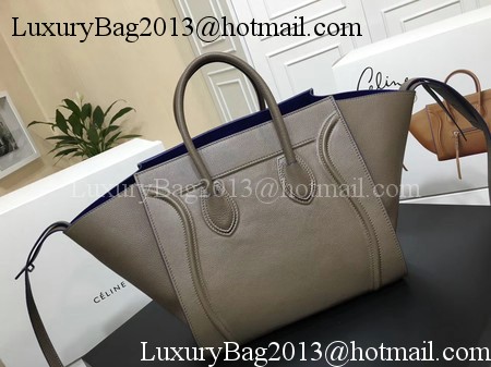 Celine Luggage Phantom Tote Bag Calfskin Leather CT3372 Grey&Blue Celine Luggage Phantom Tote Bag Calfskin Leather CT3372 Grey&Blue