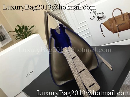 Celine Luggage Phantom Tote Bag Calfskin Leather CT3372 Grey&Blue Celine Luggage Phantom Tote Bag Calfskin Leather CT3372 Grey&Blue