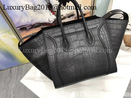 Celine Luggage Phantom Tote Bag Croco Leather CT3372 Black Celine Luggage Phantom Tote Bag Croco Leather CT3372 Black