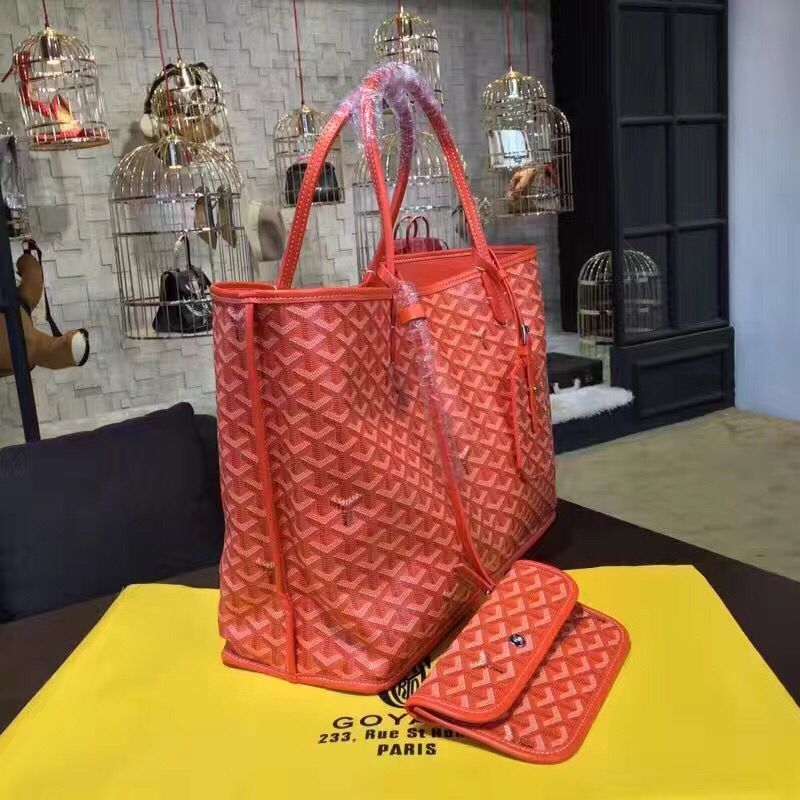 Goyard Y Doodling Calfskin Leather Tote Bag 7901 Red Goyard Y Doodling Calfskin Leather Tote Bag 7901 Red