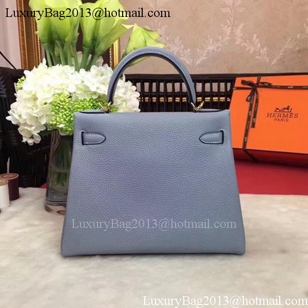 Hermes Kelly 32cm Shoulder Bag TOGO Leather KY32 Light Blue Hermes Kelly 32cm Shoulder Bag TOGO Leather KY32 Light Blue