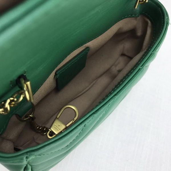 Gucci GG Marmont Matelasse Leather Super Mini Bag 476433 Green Gucci GG Marmont Matelasse Leather Super Mini Bag 476433 Green
