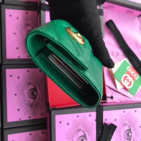 Gucci GG Marmont Matelasse Wallet 474802 Green Gucci GG Marmont Matelasse Wallet 474802 Green