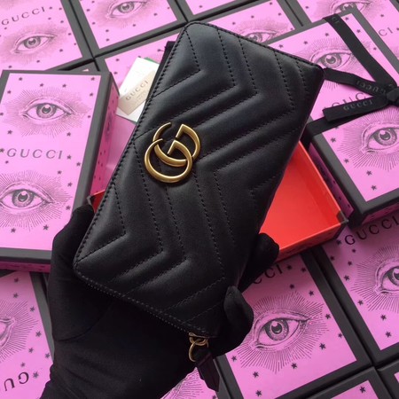 Gucci GG Marmont Zip Around Wallet 443123 Black Gucci GG Marmont Zip Around Wallet 443123 Black