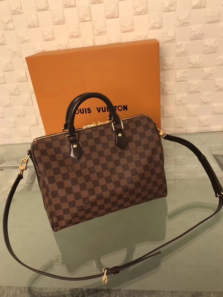 Louis Vuitton Damier Ebene Speedy 30 With Shoulder Strap N41183 Louis Vuitton Damier Ebene Speedy 30 With Shoulder Strap N41183