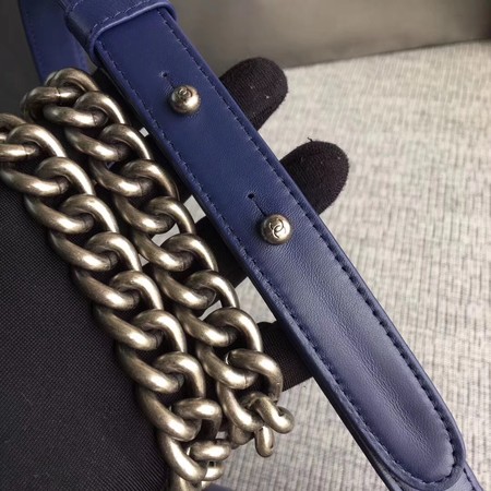 Boy Chanel Flap Shoulder Bag Sheepskin Leather A67085 Blue Boy Chanel Flap Shoulder Bag Sheepskin Leather A67085 Blue