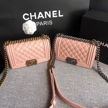 Boy Chanel Flap Shoulder Bag Sheepskin Leather A67085 Pink Boy Chanel Flap Shoulder Bag Sheepskin Leather A67085 Pink
