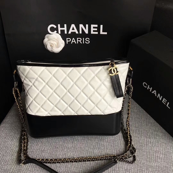 Chanel Gabrielle Shoulder Bag Original Calfskin Leather A93842 Black&White Chanel Gabrielle Shoulder Bag Original Calfskin Leather A93842 Black&White