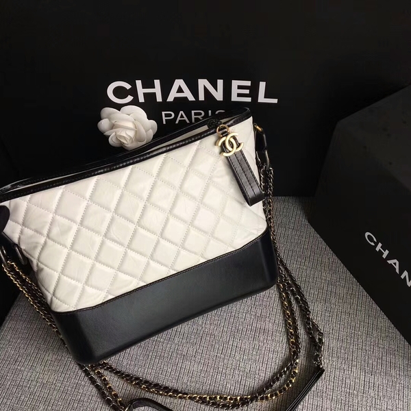 Chanel Gabrielle Shoulder Bag Original Calfskin Leather A93842 Black&White Chanel Gabrielle Shoulder Bag Original Calfskin Leather A93842 Black&White
