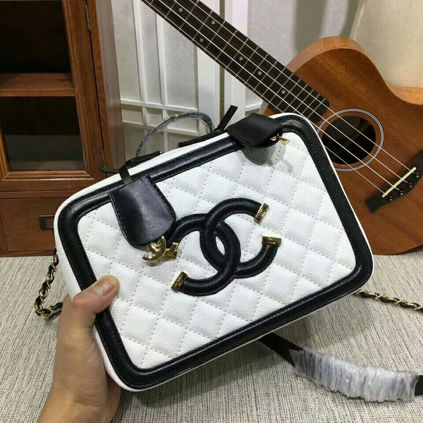 Chanel Calfskin Leather Shoulder Bag 6070 White