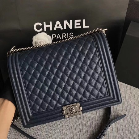 Boy Chanel Flap Shoulder Bag Blue Original Cannage Pattern A67087 Silver Boy Chanel Flap Shoulder Bag Blue Original Cannage Pattern A67087 Silver