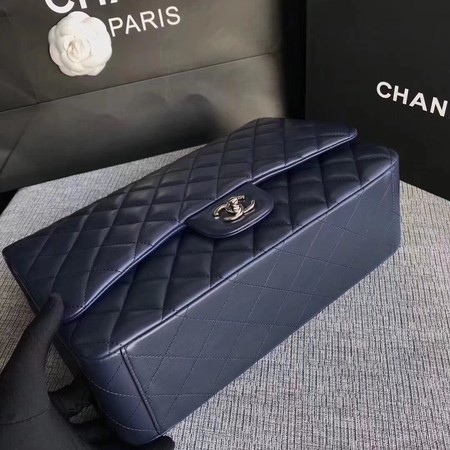 Chanel Maxi Quilted Classic Flap Bag Blue Sheepskin Leather A58601 Silver Chanel Maxi Quilted Classic Flap Bag Blue Sheepskin Leather A58601 Silver