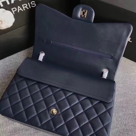 Chanel Maxi Quilted Classic Flap Bag Blue Sheepskin Leather A58601 Silver Chanel Maxi Quilted Classic Flap Bag Blue Sheepskin Leather A58601 Silver
