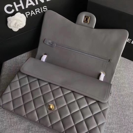 Chanel Maxi Quilted Classic Flap Bag Grey Sheepskin Leather A58601 Gold Chanel Maxi Quilted Classic Flap Bag Grey Sheepskin Leather A58601 Gold