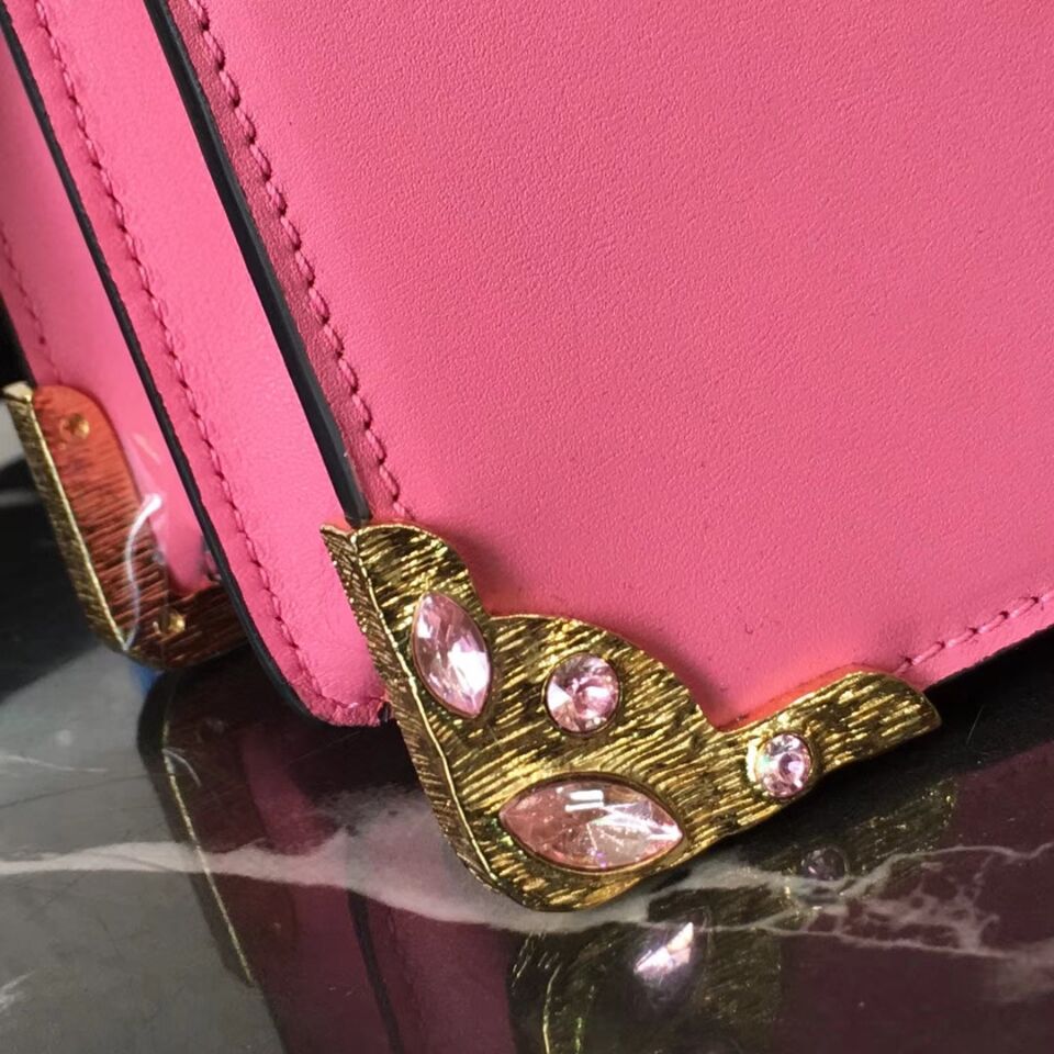 Prada Cahier Leather Shoulder Bag 1BD103 Rose Prada Cahier Leather Shoulder Bag 1BD103 Rose