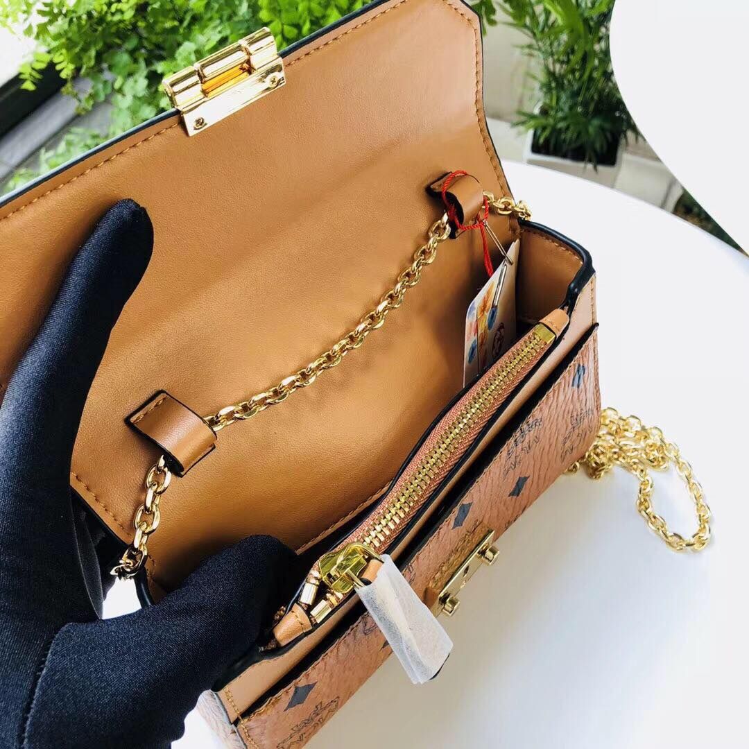 MCM Shoulder Bag Calfskin Leather 3356 Camel MCM Shoulder Bag Calfskin Leather 3356 Camel