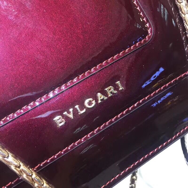 BVLGARI Serpenti Forever metallic-leather shoulder bag 058962 fuchsia BVLGARI Serpenti Forever metallic-leather shoulder bag 058962 fuchsia