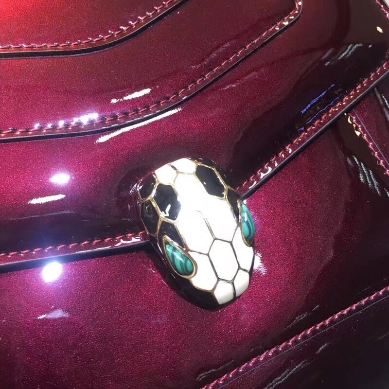 BVLGARI Serpenti Forever metallic-leather shoulder bag 058962 fuchsia BVLGARI Serpenti Forever metallic-leather shoulder bag 058962 fuchsia