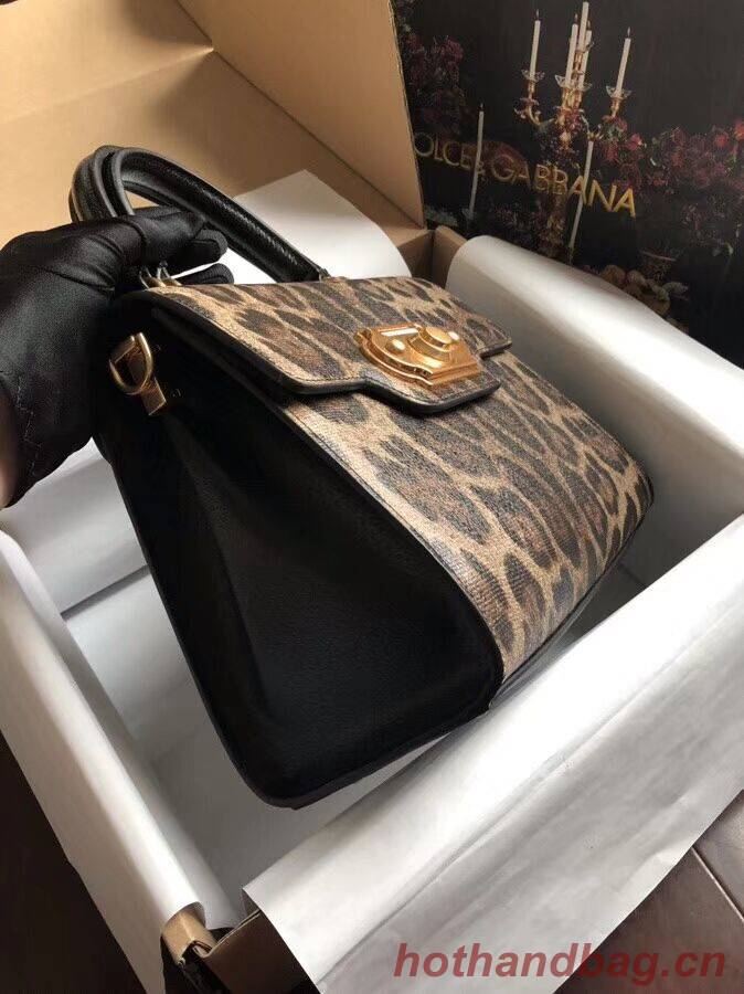 Dolce & Gabbana SICILY Chrysanthemum Calfskin Tote Bags 5588-3 black Dolce & Gabbana SICILY Chrysanthemum Calfskin Tote Bags 5588-3 black