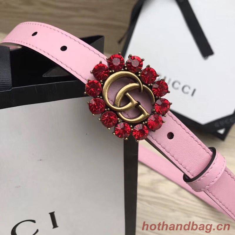 Gucci 2CM Leather Belt 414521 Pink Gucci 2CM Leather Belt 414521 Pink