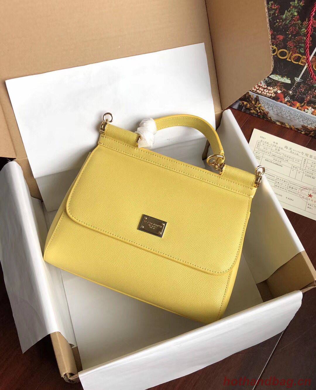 Dolce & Gabbana SICILY Bag Calfskin Leather 4139 yellow Dolce & Gabbana SICILY Bag Calfskin Leather 4139 yellow