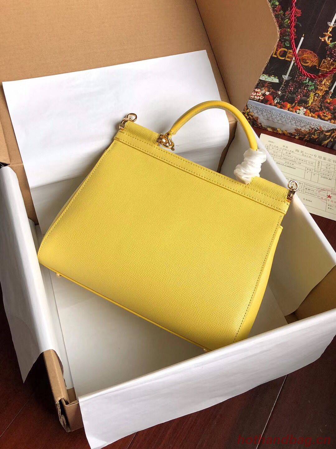 Dolce & Gabbana SICILY Bag Calfskin Leather 4139 yellow Dolce & Gabbana SICILY Bag Calfskin Leather 4139 yellow